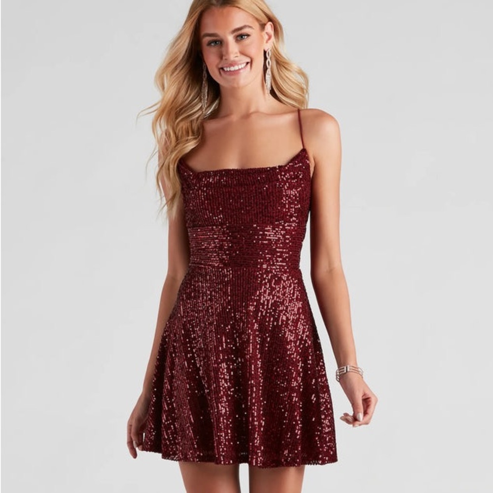 Windsor Sabina sequin mesh party dress